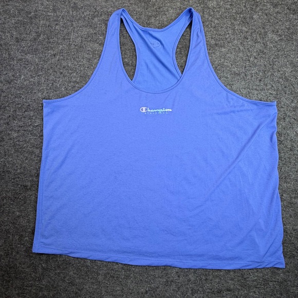 Champion Tops - Champion Tank Top Womens 3X Blue Racerback Athletics Iridescent Logo Plus Sz